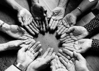 Circle of hands together